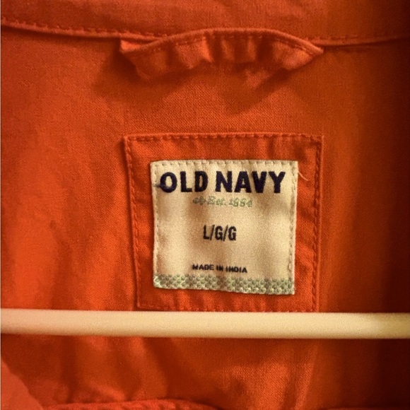 Old Navy jacket in a beautiful persimmon color. Button front size Large. - Picture 3 of 5